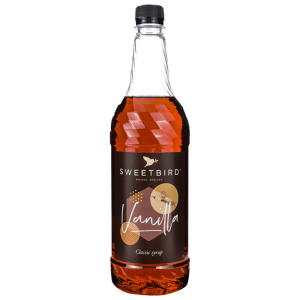 Sladký vanilkový sirup Sweetbird do kávy, dezertov a kokteilov, 1 l.