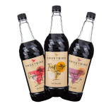 Trzy syropy Sweetbird UK Ice Tea 1 l – oryginalny, Malina i Marakuja w plastikowych butelkach do orzeźwiających napojów