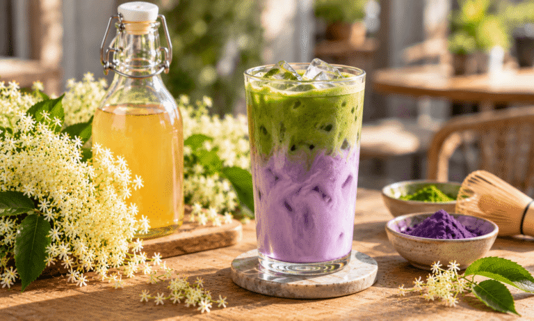 Ube matcha s bazou