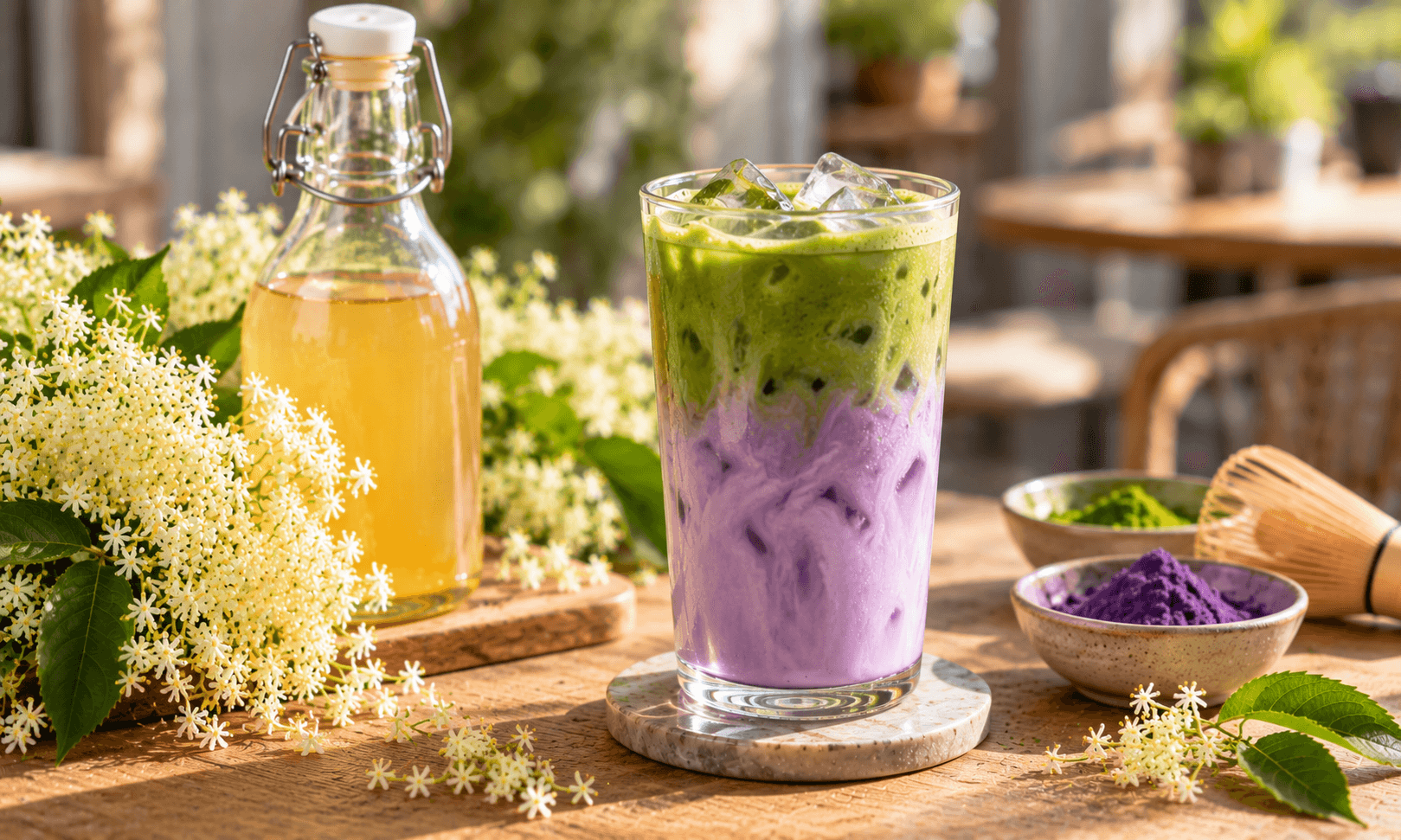 Ube matcha s bazou